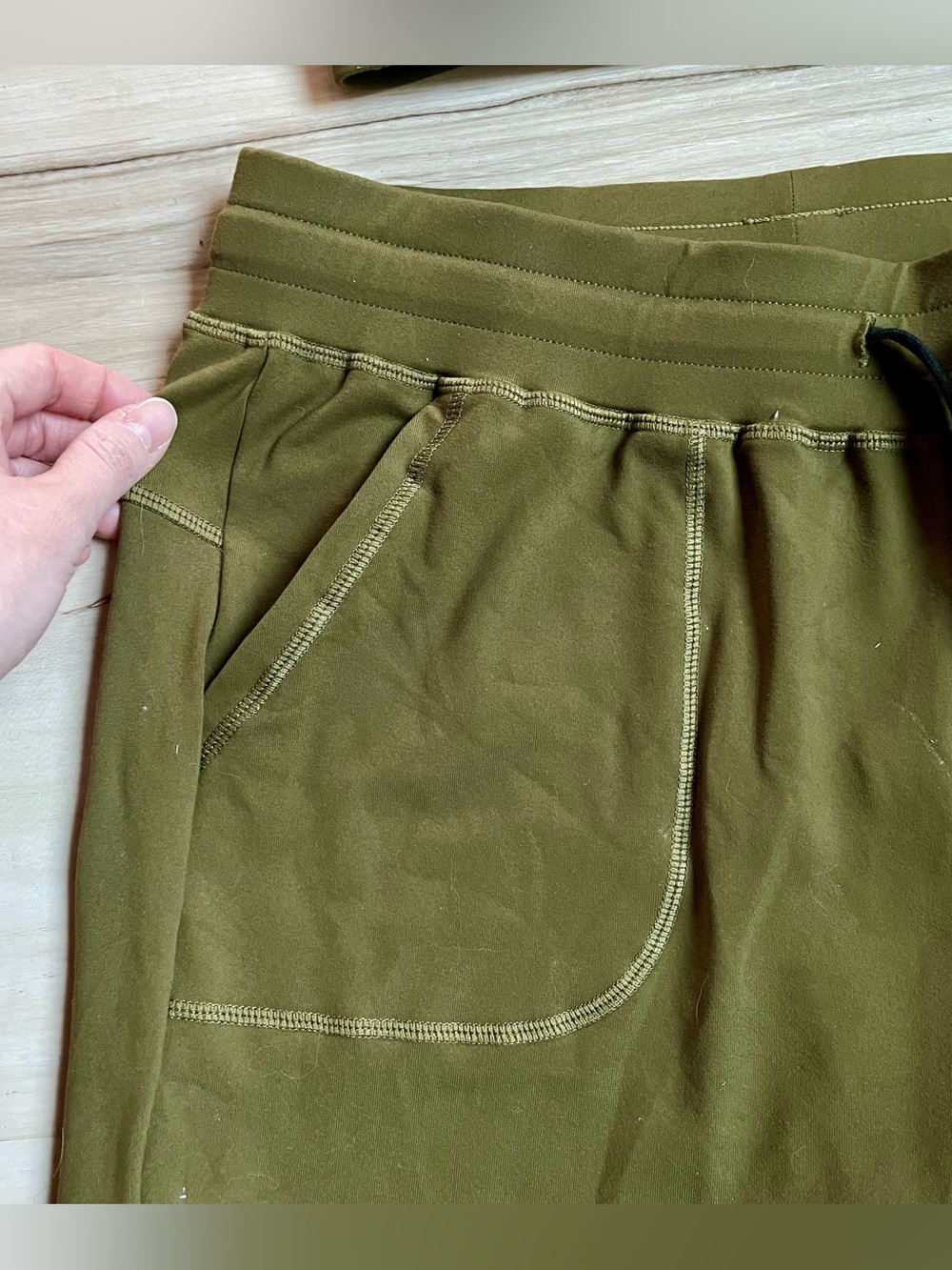 ZYIA Olive Green Track Joggers with Drawstring Waist Active set - Picture 6 of 16